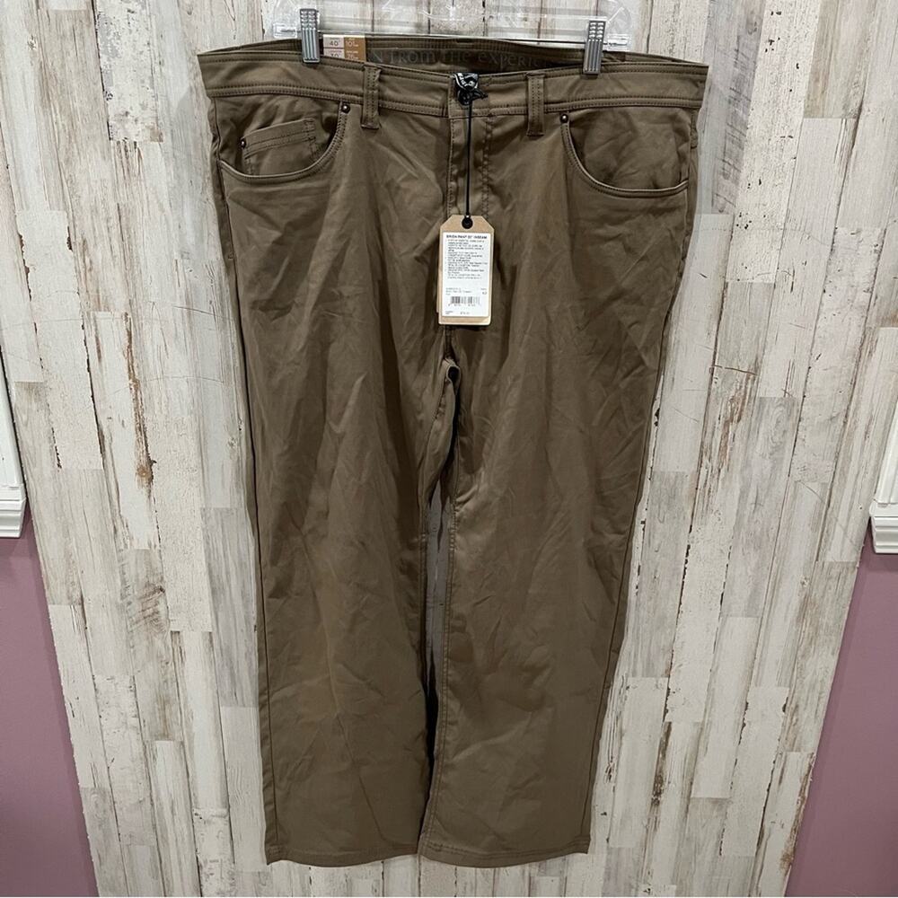 NWT Prana Brion™ Slim Pant II MUD Brown Mens 40X30 Outdoor Hiking Gorpcore